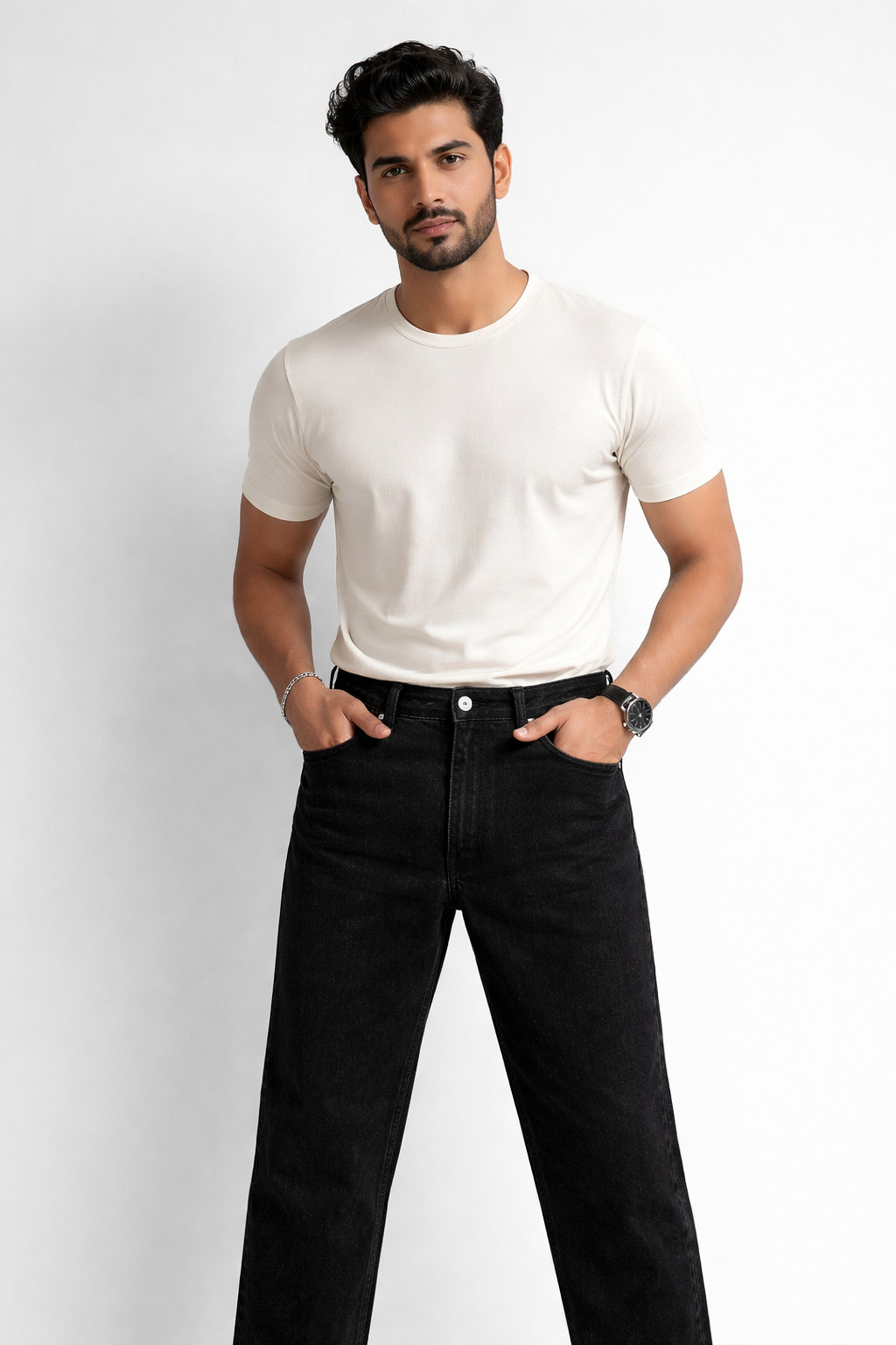 Straight stretchable Denim (Mustang)